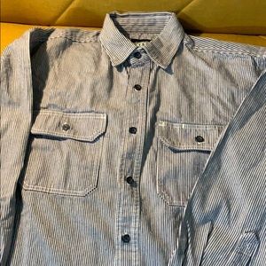 Key Hickory Stripe Logger Shirt-Long Sleeve-XL